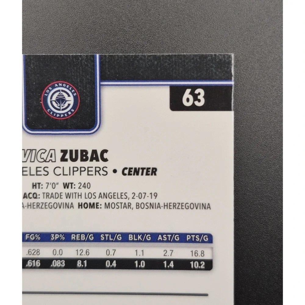 2025-26 Topps Chrome Ivica Zubac #63 Aqua Raywave Refractor /199 L.A.‎ Clippers